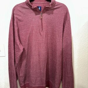 Johnnie-O Mens XXL 1/4 Zip Pullover Sweatshirt Maroon Long Sleeve